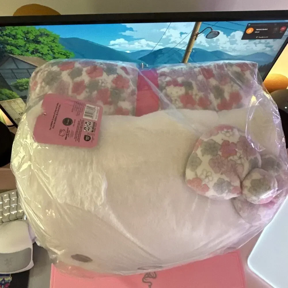 Hello Kitty 2 Pack Decorative Pillows Flower Face Plush Set Kawaii 2025 Sanrio